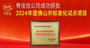 粵佳信礦物質(zhì)絕緣電纜項(xiàng)目列入2024年度佛山市標(biāo)準(zhǔn)化試點(diǎn)