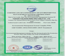 環境管理體系認證證書（英文）