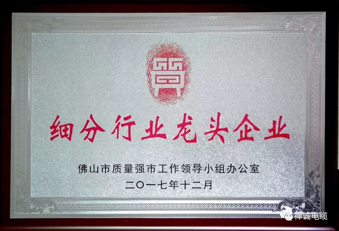 禪誠(chéng)電纜證書